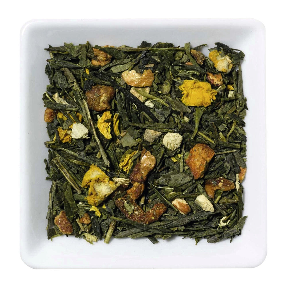 Omas Ingwer – Aromatisierter Grüntee mit Apfel, Quitte & Ingwer