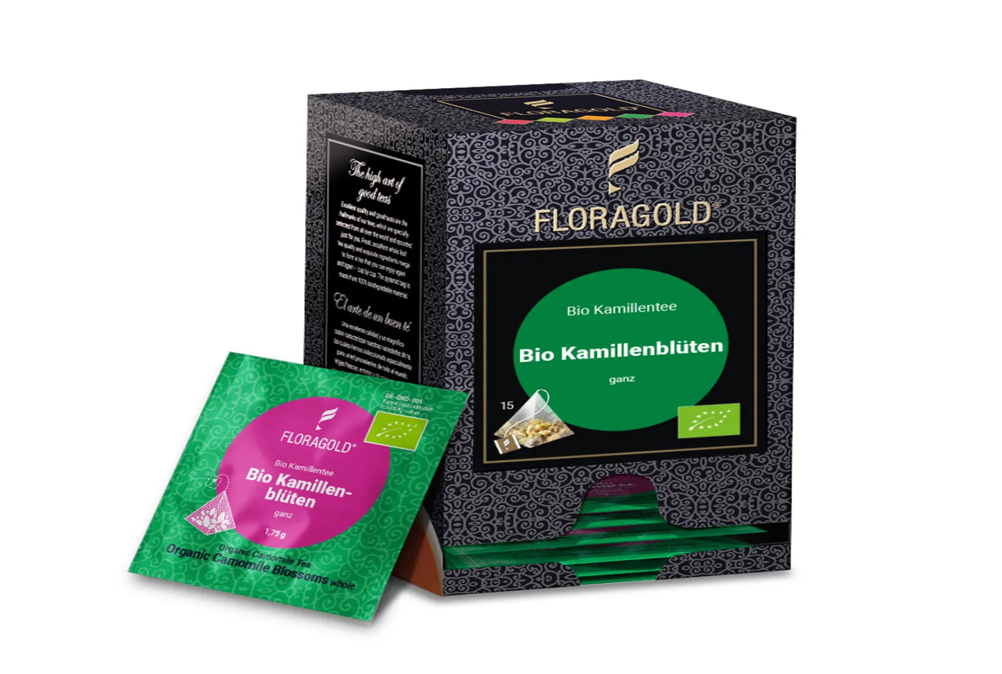 Floragold Kamille ganz 15 Pyramidenbeutel – Bio