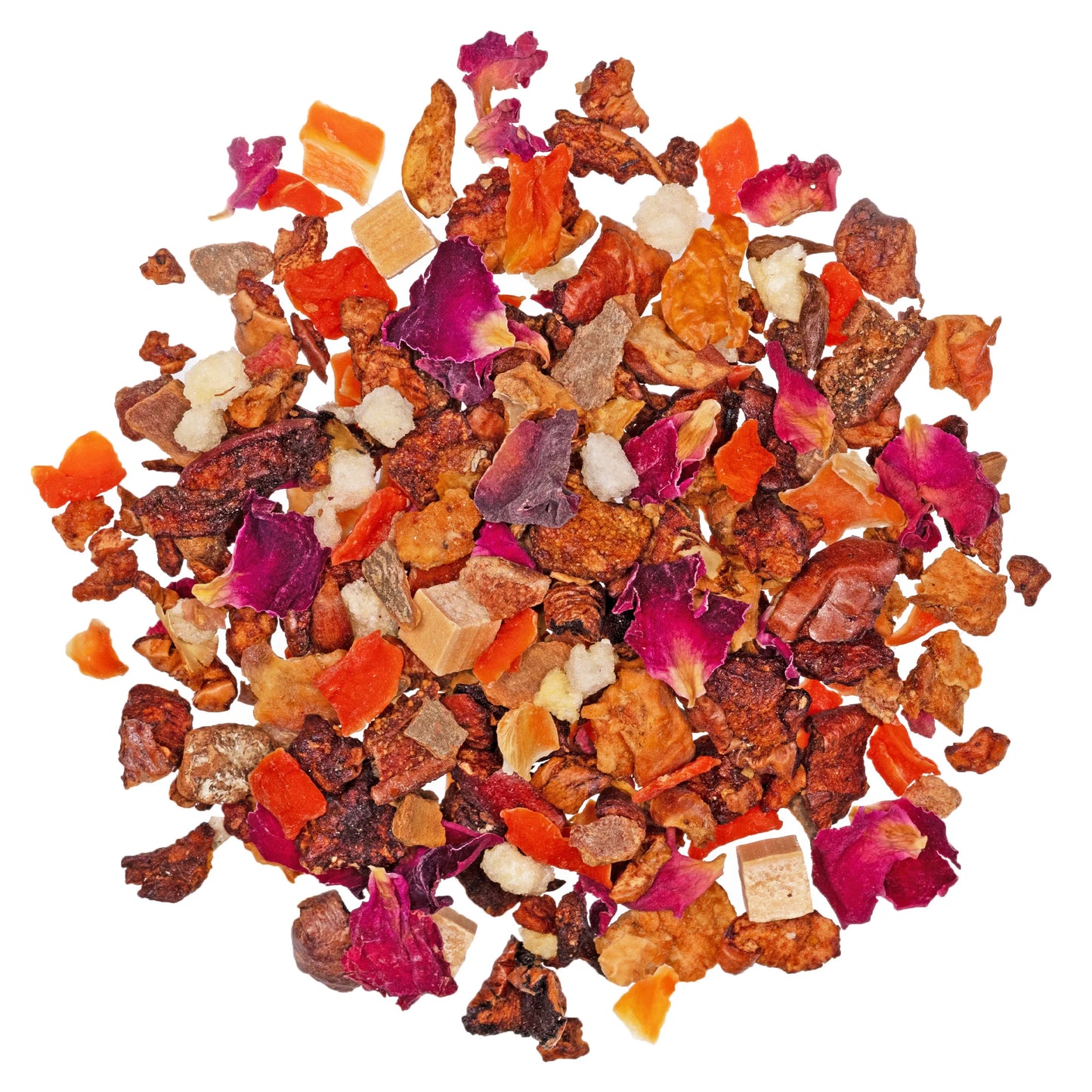 Früchtetee Backbirne mit getrockneten Birnenstücken, Apfel, Rosenblüten und süßen Fruchtnoten, aromatische Teemischung von TeePunkt.