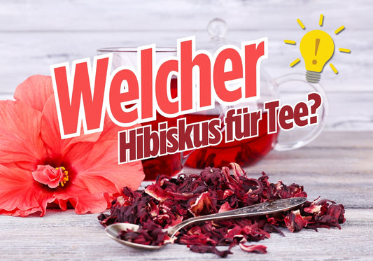 Hibiskusblüten mit einem Schriftzug auf dem Bild