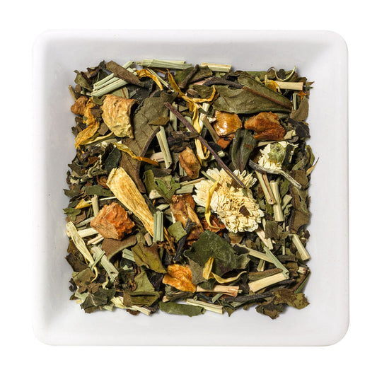 Sanfte Harmonie – Weißtee-Früchtemischung mit Pfirsich & Zitrusnoten