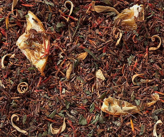 Orange-Grapefruit-Minze – Aromatisierte Rooibos-Teemischung mit Orangen, Zitrus & Krauseminze