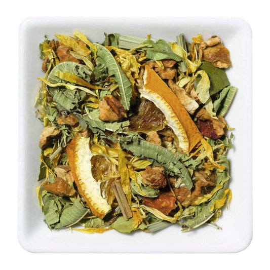 Quelle des Glücks – Naturbelassene Kräuter-Früchteteemischung mit Zitronenmyrte & Lemongras