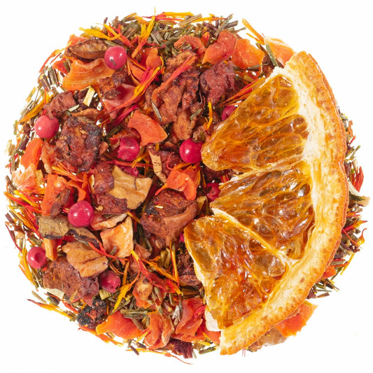 Mandarine Pfeffer – Aromatisierter Früchtetee mit grünem Rooibos & rosa Pfeffer
