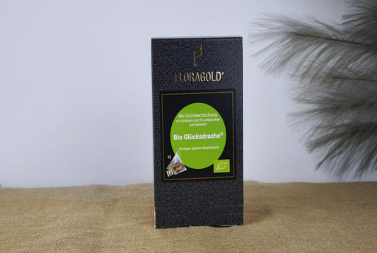Floragold Bio Glücksdrache® – Grüntee mit Himbeere & Jasmin