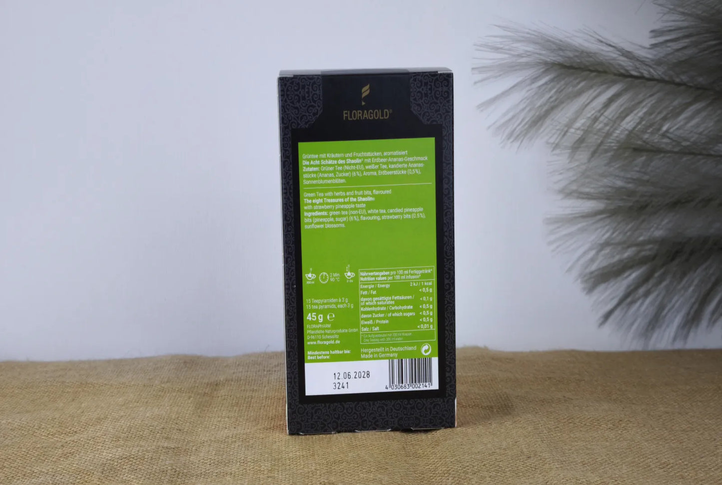 Floragold Die Acht Schätze des Shaolin® – Grüntee mit Erdbeere & Ananas
