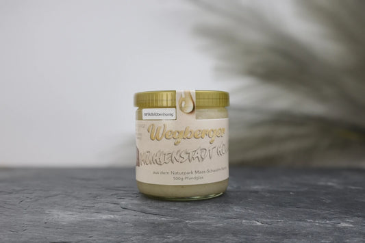 Wegberger Mühlenstadt Wildblütenhonig im 500g Pfandglas aus dem Naturpark Maas Schwalm Nette, regionale Honigspezialität erhältlich bei TeePunkt.