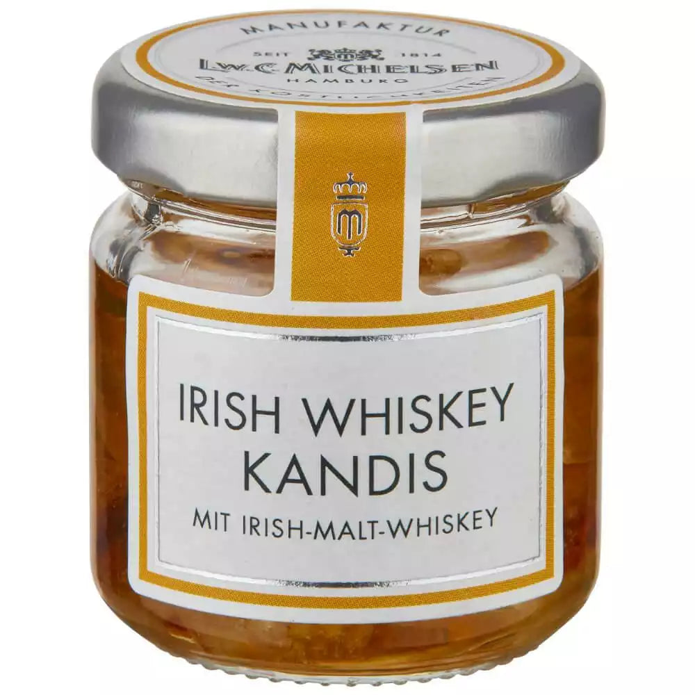 Kleines Glas Irish Whiskey Kandis von LWC Michelsen, verfeinert mit Irish Malt Whiskey. Aromatisch süß, ideal zum Verfeinern von Tee.