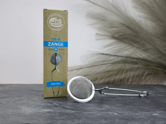 Teesieb Zange aus Edelstahl mit Verpackung, Teezange für losen Tee