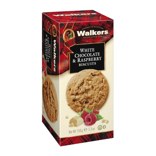 Walkers White Chocolate & Raspberry Biscuits – 150g