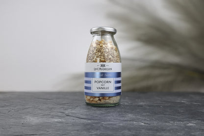 Produktfoto der Flasche mit Popcorn mit Vanille von L.W.C. Michelsen – süßer Genuss im Glas für besondere Momente.